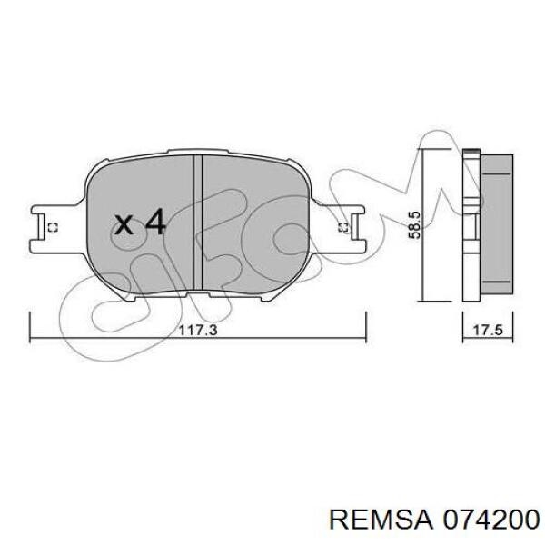 Купить 074200 Remsa Колодки тормозные