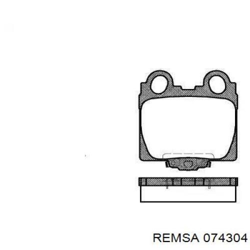 Задние тормозные колодки 074304 Remsa