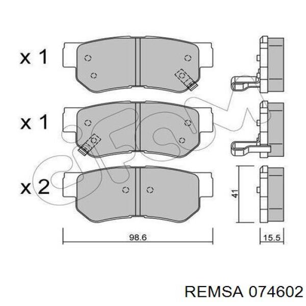 Задние дисковые колодки Remsa 074602