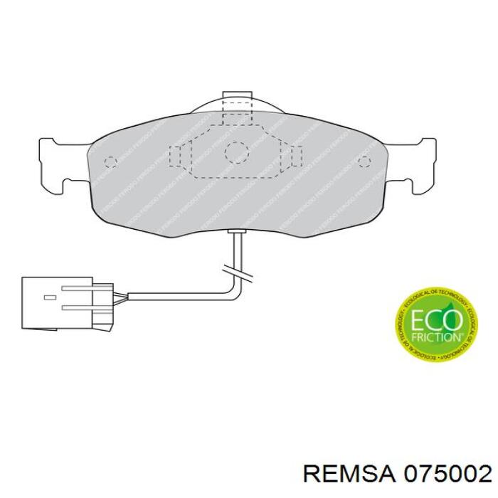 Задние тормозные колодки 075002 Remsa