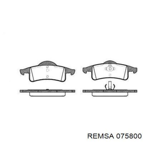 Задние тормозные колодки 075800 Remsa