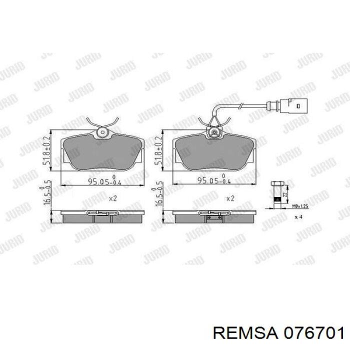 076701 Remsa Колодки тормозные дисковые комплект