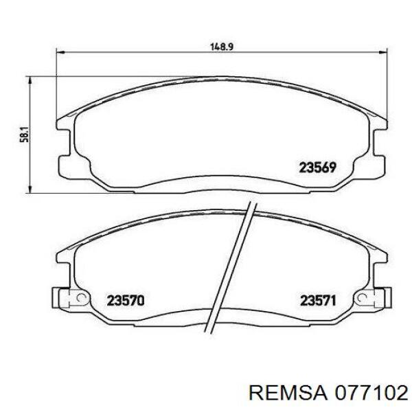 Купить 077102 Remsa Колодки тормозные