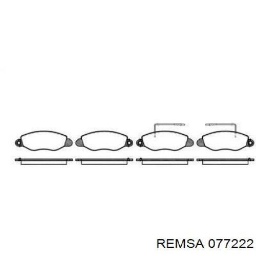 Передние тормозные колодки 077222 Remsa