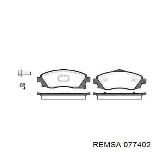 Передние тормозные колодки 077402 Remsa