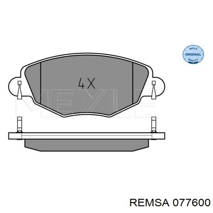 Pastillas de freno delanteras 077600 Remsa