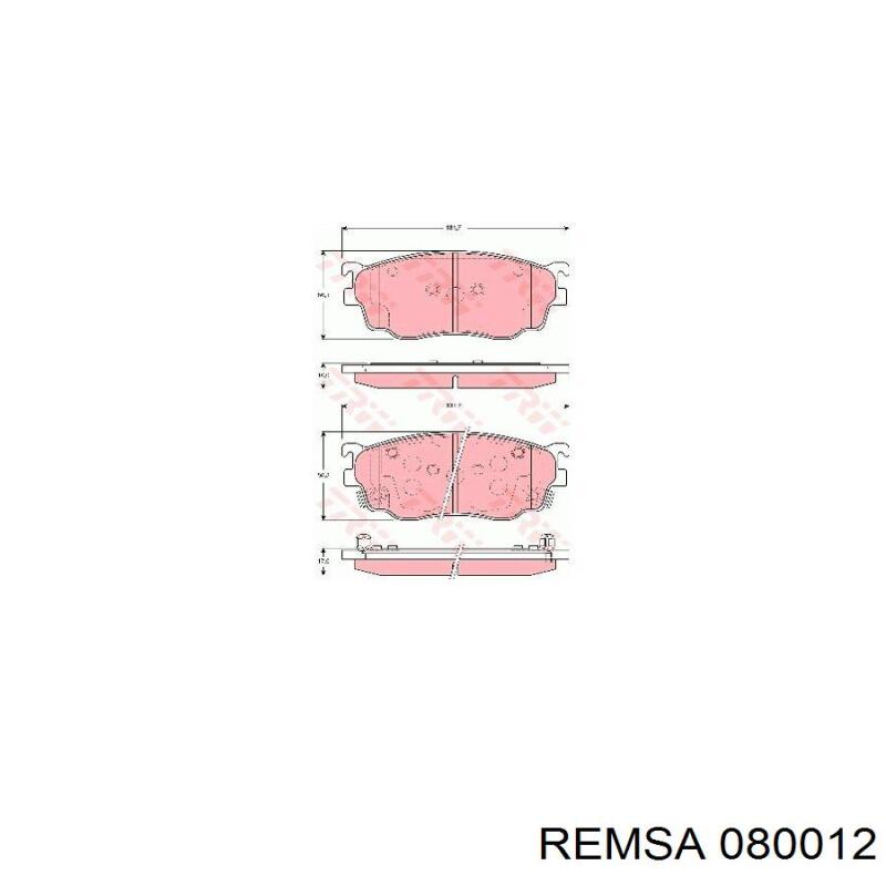 Передние тормозные колодки 080012 Remsa