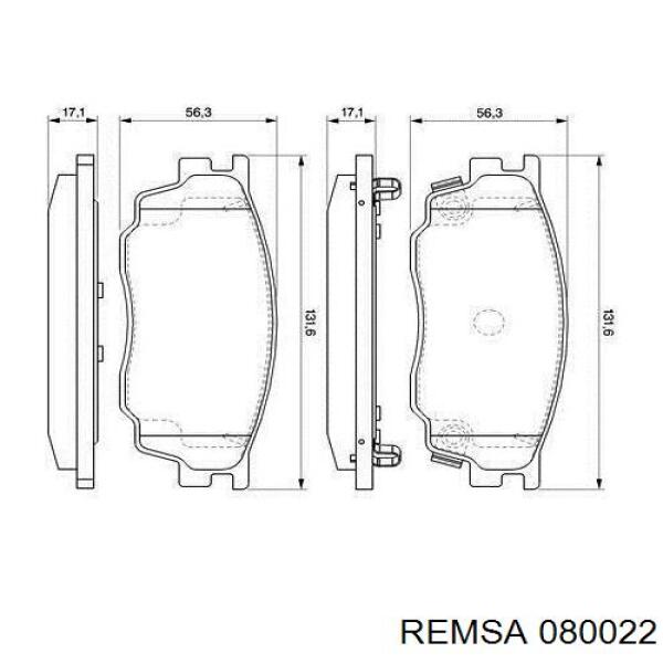 080022 Remsa Колодки передние