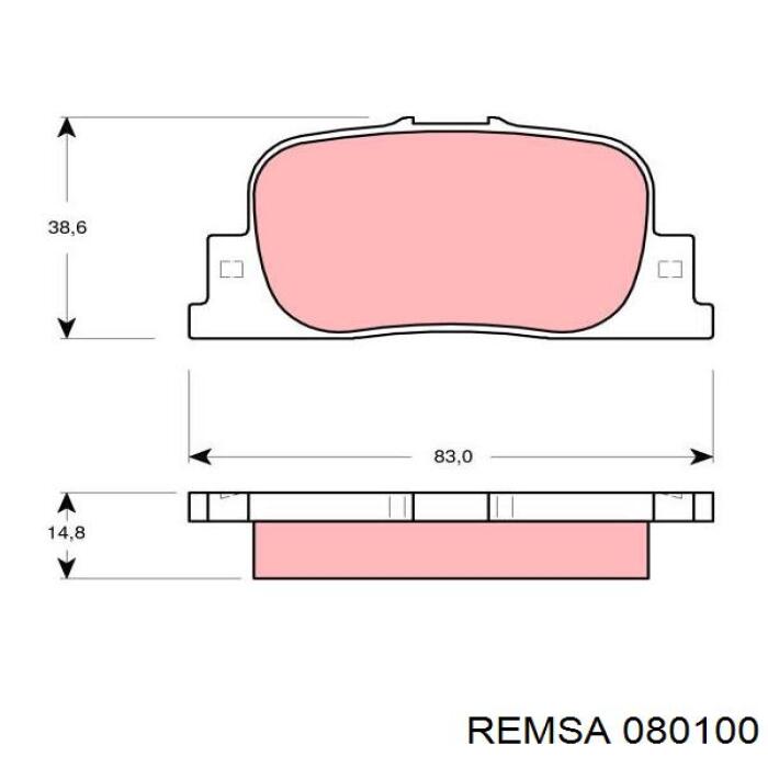 Купить 080100 Remsa Колодки тормозные задние, дисковые