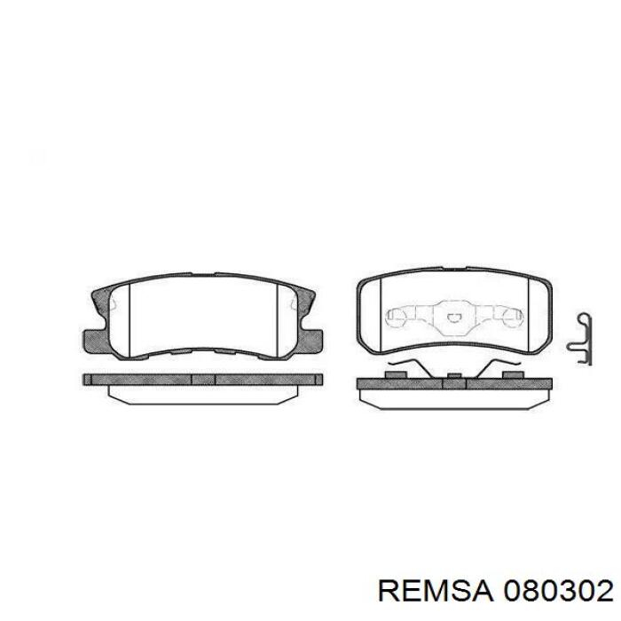 Pastillas de freno traseras 080302 Remsa