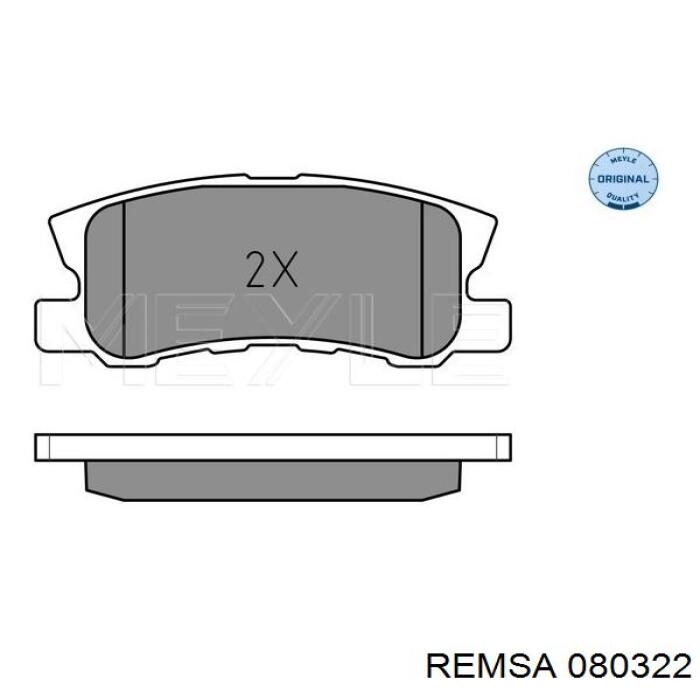 Задние тормозные колодки 080322 Remsa