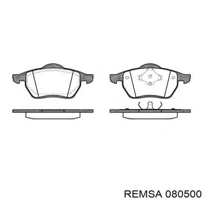Передние тормозные колодки 080500 Remsa