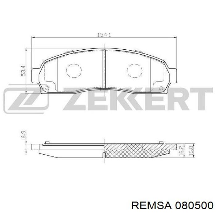 Тормозные колодки Remsa 080500