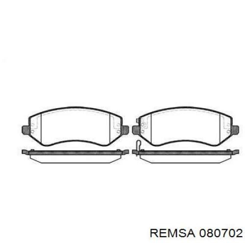 Передние тормозные колодки 080702 Remsa