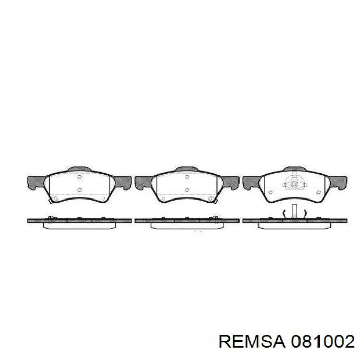 Передние тормозные колодки 081002 Remsa