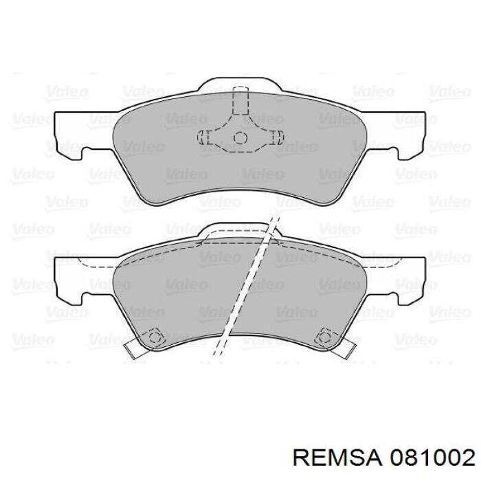 Передние тормозные колодки 081002 Remsa