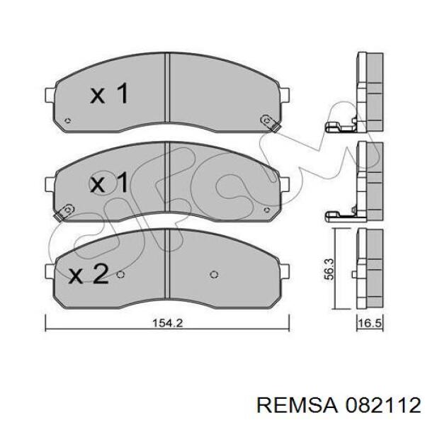 Передние тормозные колодки 082112 Remsa