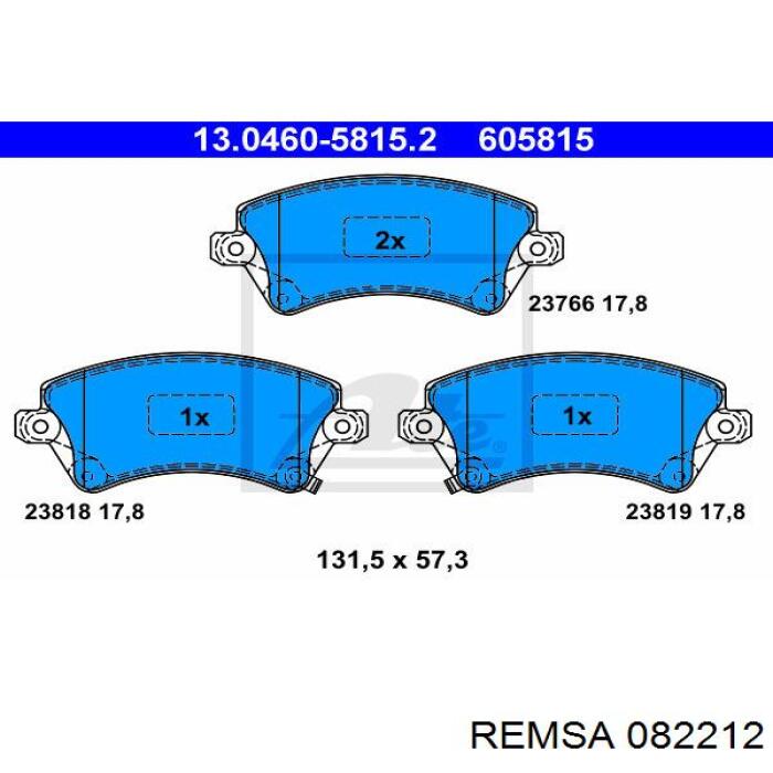 Тормозные колодки Remsa 082212