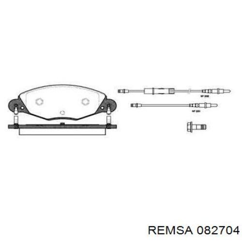 Передние тормозные колодки 082704 Remsa