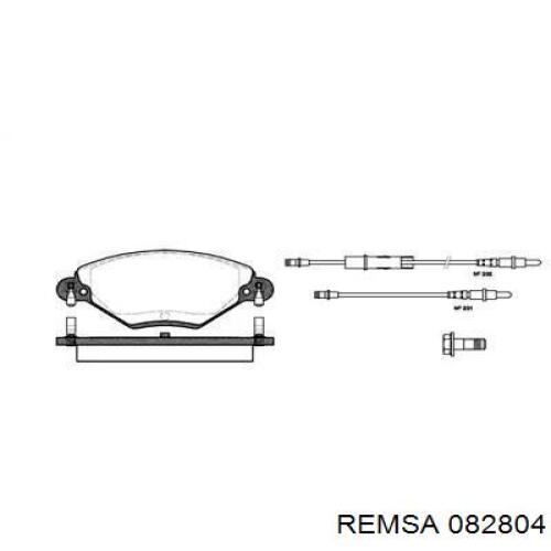 Передние тормозные колодки 082804 Remsa