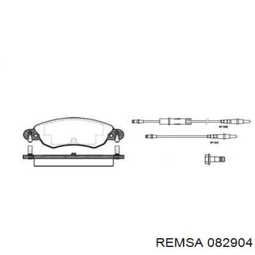 Передние тормозные колодки 082904 Remsa