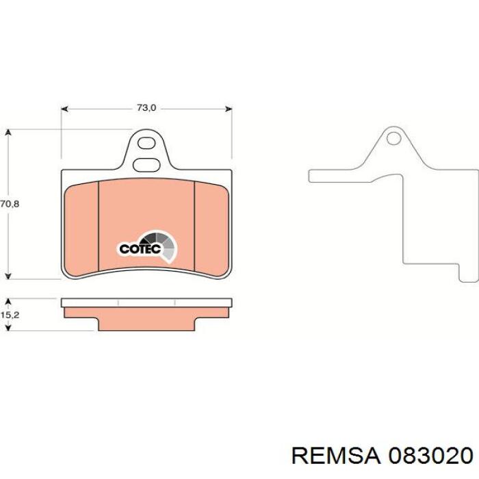 Задние дисковые колодки Remsa 083020