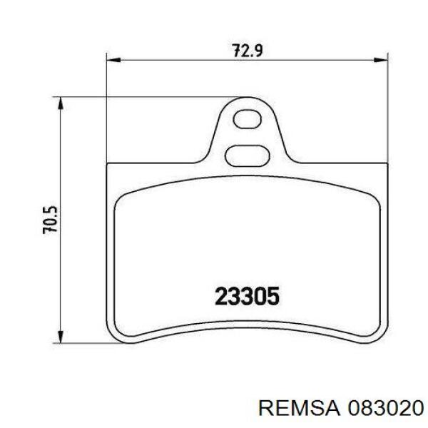Купить 083020 Remsa Колодки тормозные задние, дисковые