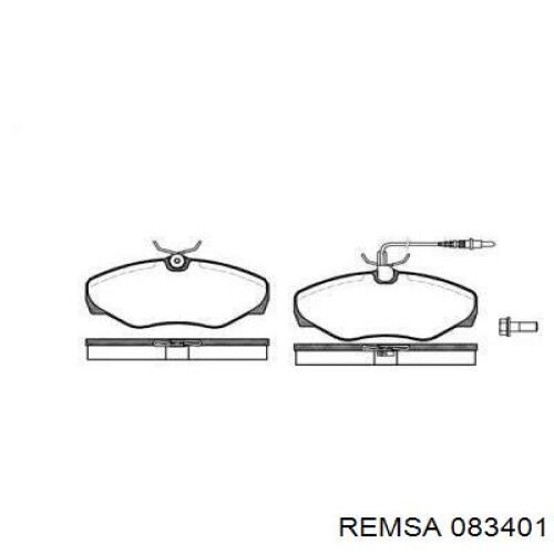 Передние тормозные колодки 083401 Remsa