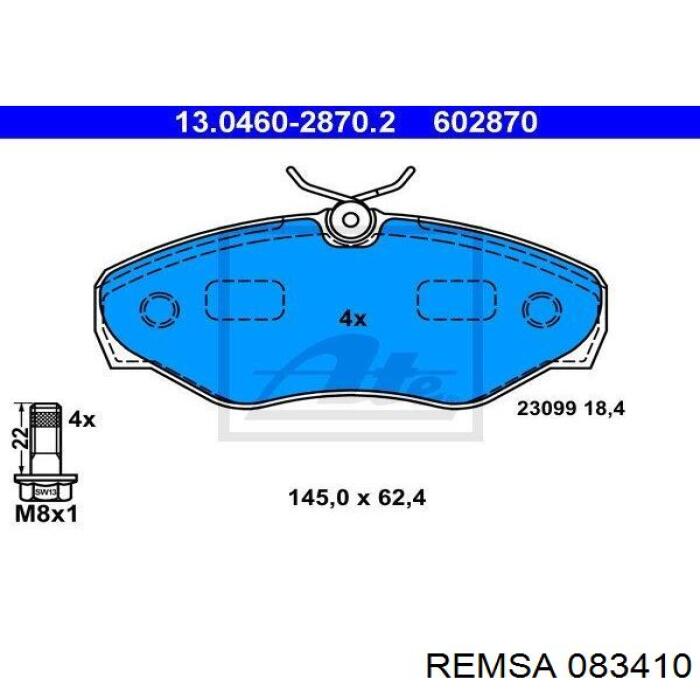 Колодки Remsa 083410 цена, от 33.45 USD