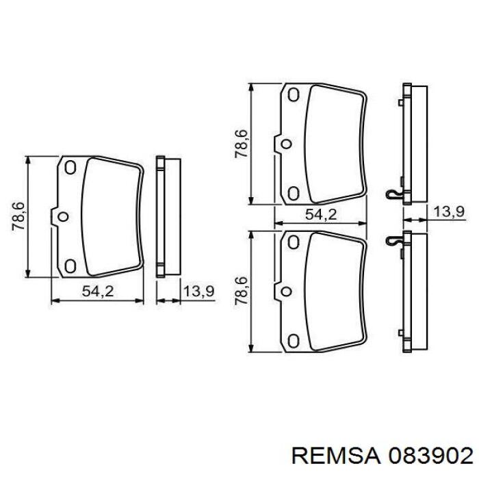 Купить 083902 Remsa Колодки тормозные задние, дисковые
