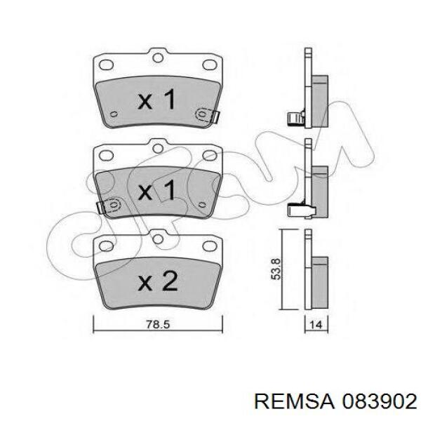 Купить 083902 Remsa Колодки тормозные задние, дисковые