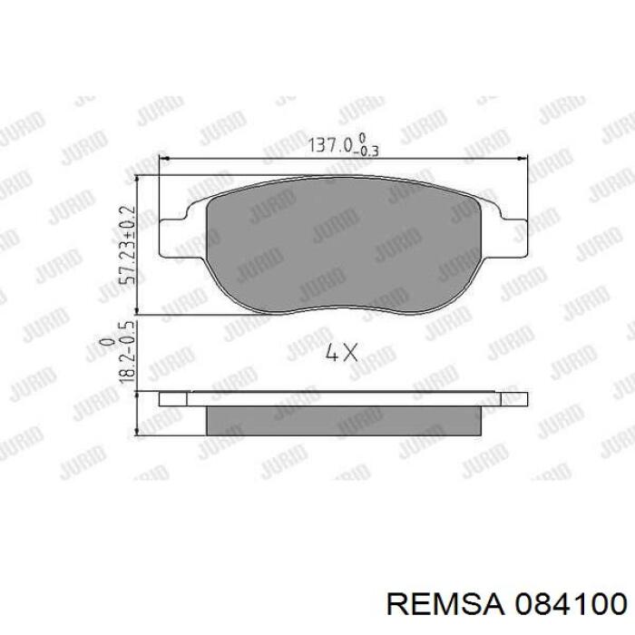 Передние тормозные колодки 084100 Remsa