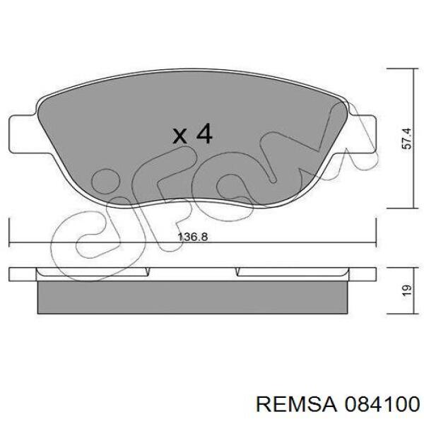 Купить 084100 Remsa Колодки тормозные