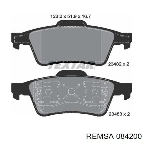 Задние тормозные колодки 084200 Remsa