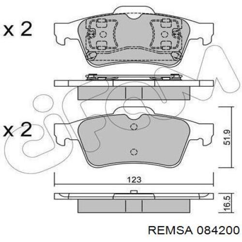 Купить 084200 Remsa Колодки тормозные задние, дисковые