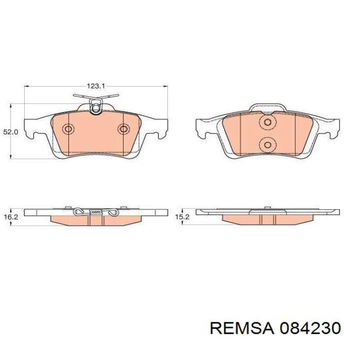 Задние тормозные колодки 084230 Remsa