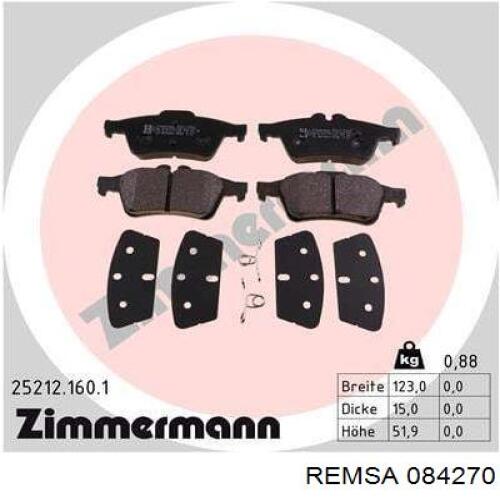 Колодки дисковые  Remsa 084270 цена, от 22.60 USD