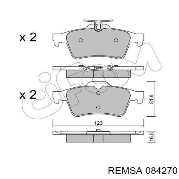 Купить 084270 Remsa Колодки тормозные задние, дисковые