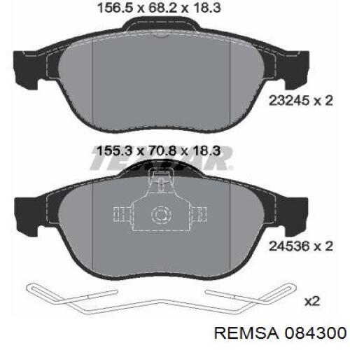 Тормозные колодки Remsa 084300