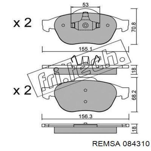 Колодки Remsa 084310 цена, от 28.92 USD