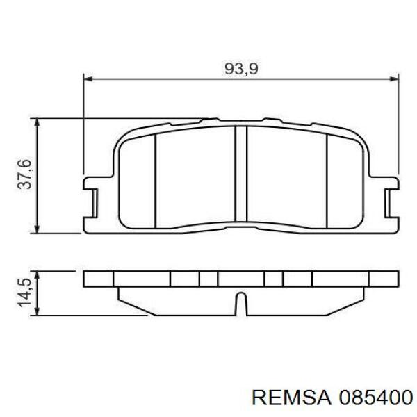 Купить 085400 Remsa Колодки тормозные задние, дисковые