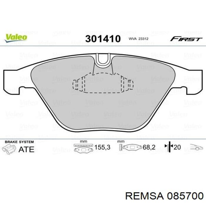085700 Remsa Колодки передние