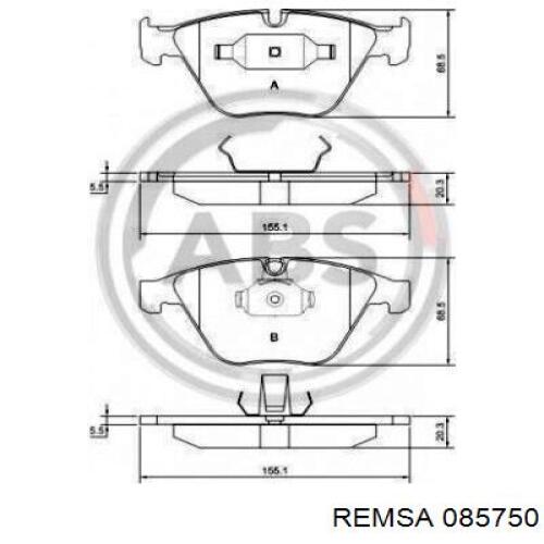 085750 Remsa Колодки передние