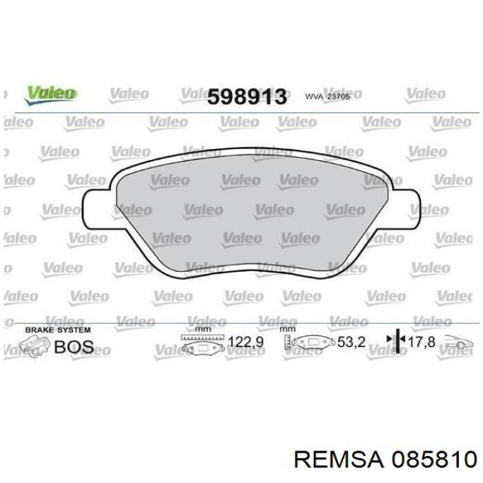 Тормозные колодки Remsa 085810