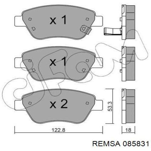Купить 085831 Remsa Колодки тормозные