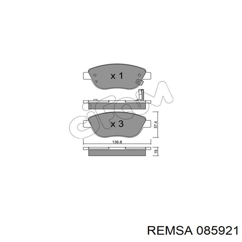 085921 Remsa Колодки передние