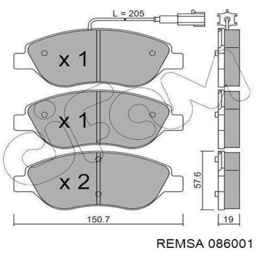 Купить 086001 Remsa Колодки тормозные
