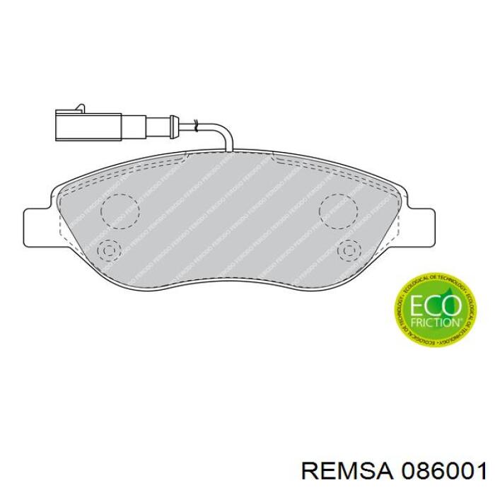 Передние тормозные колодки 086001 Remsa