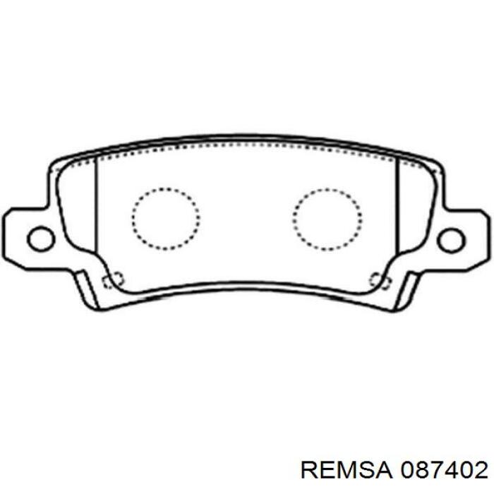 Купить 087402 Remsa Колодки тормозные задние, дисковые