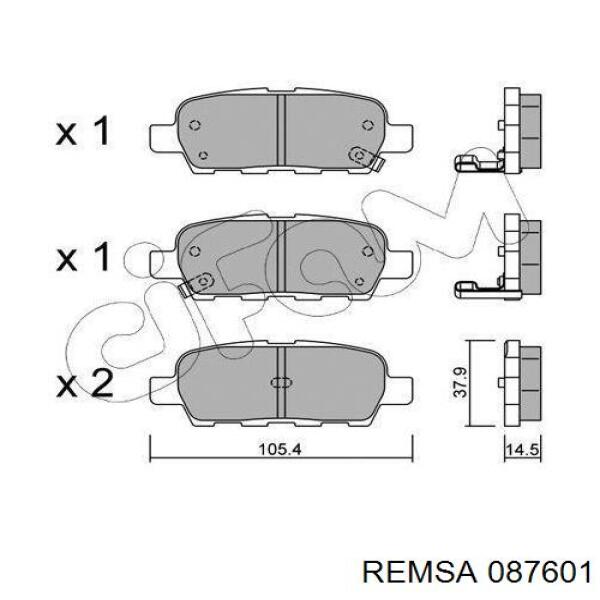 Задние дисковые колодки Remsa 087601